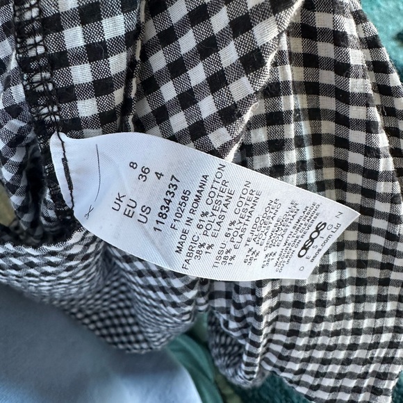 ASOS gingham off the shoulder dress. Size 4 - Picture 4 of 4